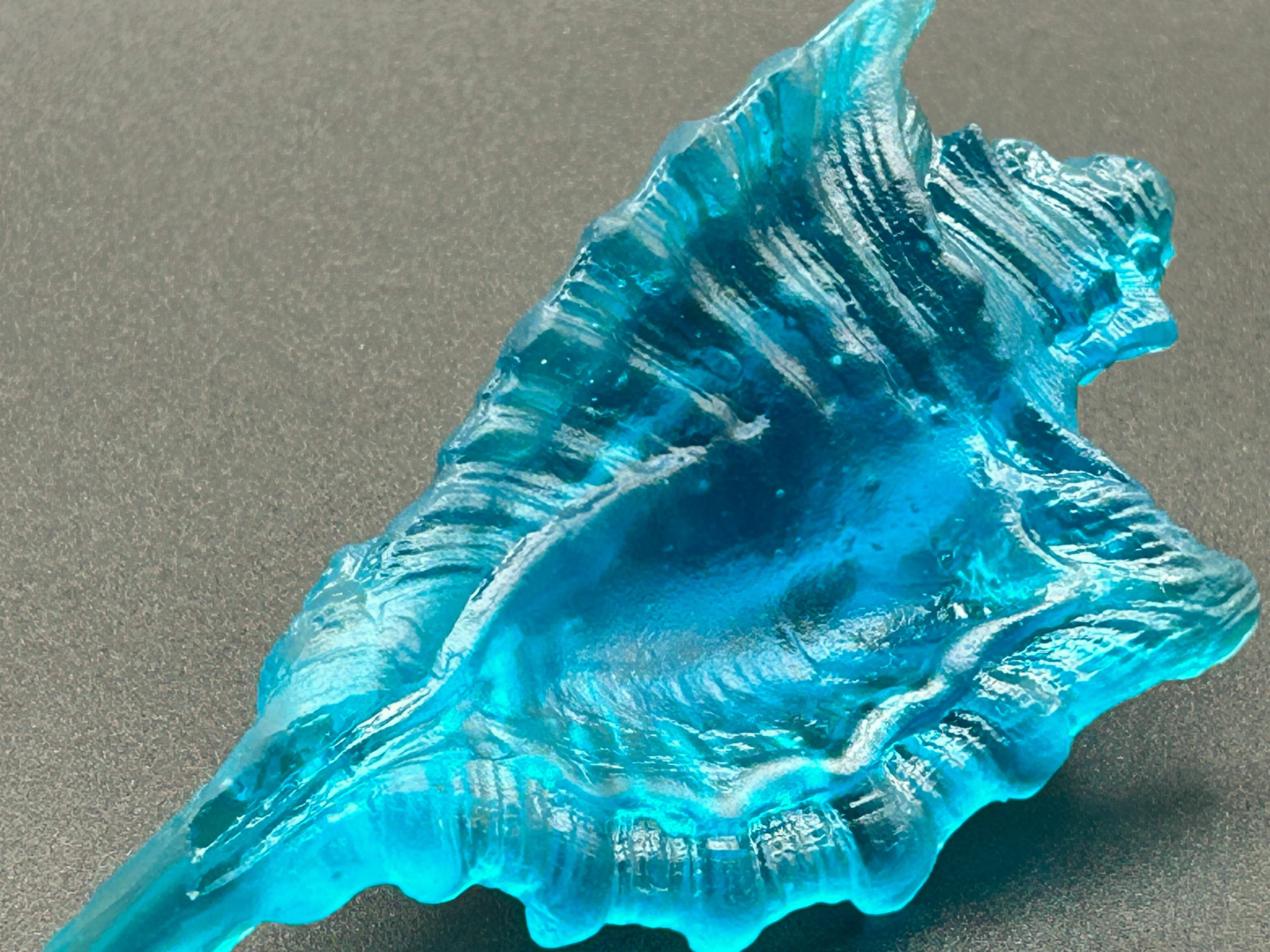 Turquoise Cast Glass Sea Shell