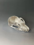 Crystal Clear Cast Glass Fox Skull